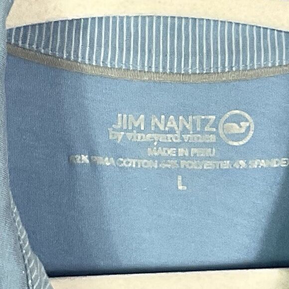 Jim Nantz By Vineyard Vines Pima Cotton Blend Polo Shirt Size L, Blue - Picture 9 of 13